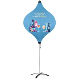 Lantern Banner with Light Weight Cross Base Branded Front